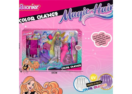 Magic Hair Colour Changing Doll with Accessories - Interactive Fun