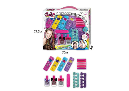 Bxd Hair Chalk and Nail Set - Fun Hair and Nail Makeover Kit for Kids