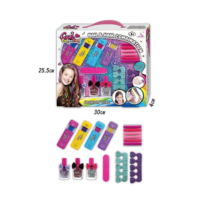 Bxd Hair Chalk and Nail Set - Fun Hair and Nail Makeover Kit for Kids Bxd Hair Chalk and Nail Set - Fun Hair and Nail Makeover Kit for Kids