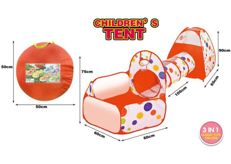 3-in-1 Kids Play Tent Set with Tunnel & Ball Pit – Portable Pop-Up Ten