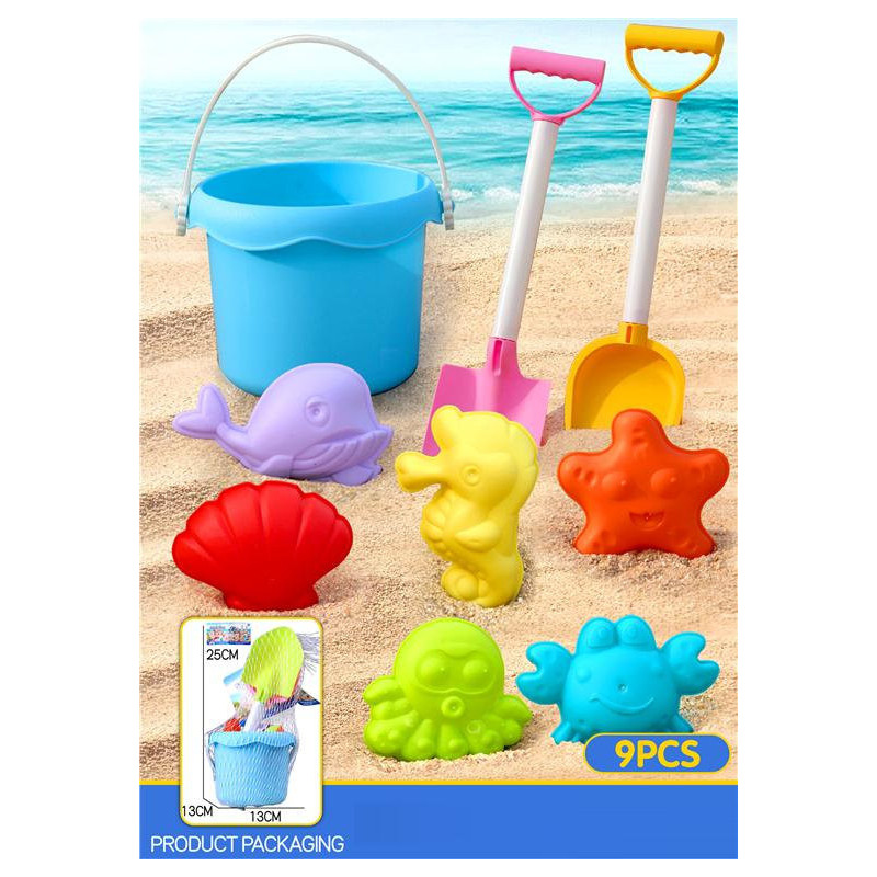 Meshbag Bucket Set 9pcs - Complete Beach Play Set Meshbag Bucket Set 9pcs - Complete Beach Play Set