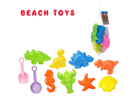 Meshbag Beach Accessories - 10pcs Set with Animal Figures