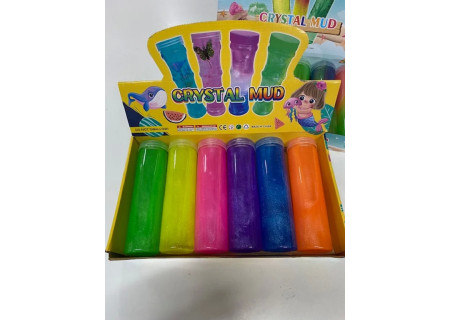 Long Slime 6 Pack with Glitter and Plain for Messy Fun