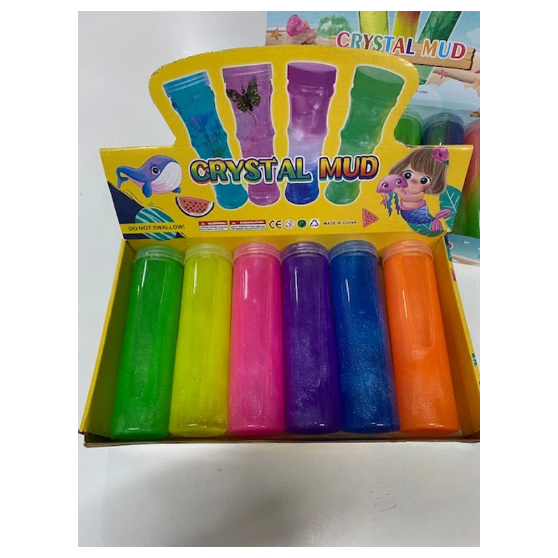 Long Slime 6 Pack with Glitter and Plain for Messy Fun Long Slime 6 Pack with Glitter and Plain for Messy Fun