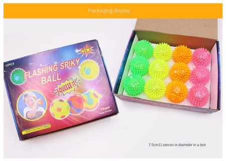 Flashing Spikey Balls 75mm for Interactive Play