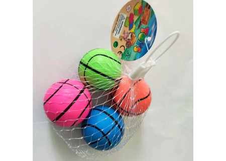 Bouncing Balls 4 Pack in Mesh Bag for Playful Fun