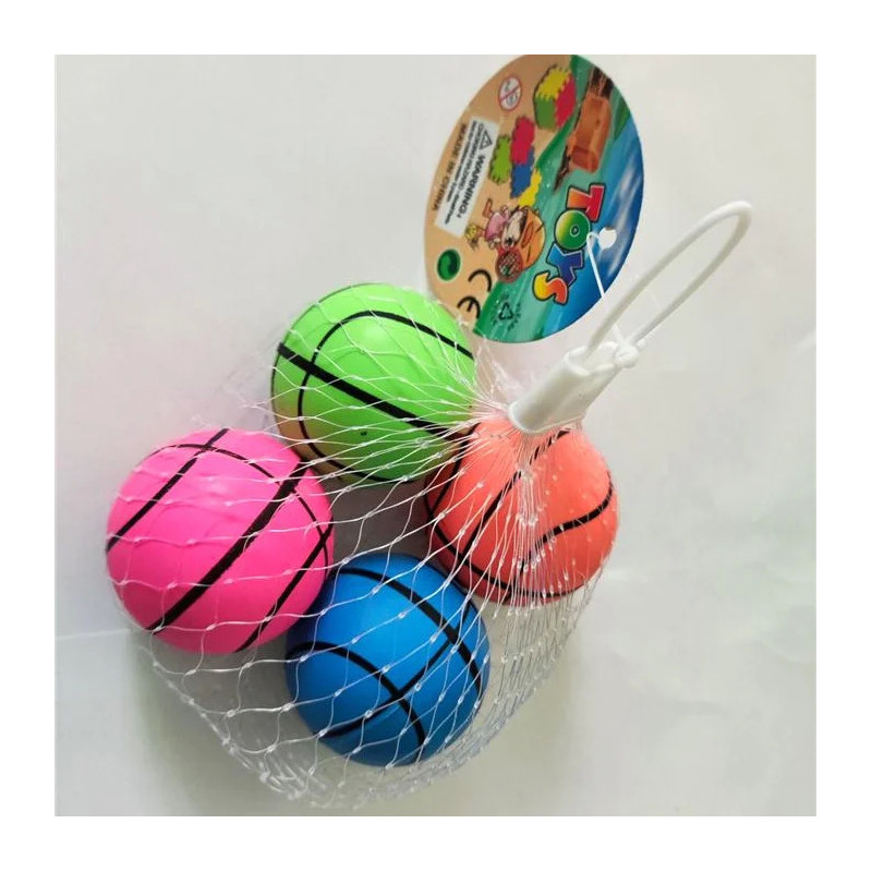 Bouncing Balls 4 Pack in Mesh Bag for Playful Fun Bouncing Balls 4 Pack in Mesh Bag for Playful Fun