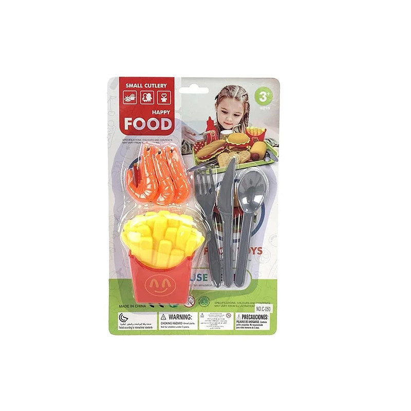 Happy Food Playset - Carded Assorted Food Toys for Kids' Kitchen Play Happy Food Playset - Carded Assorted Food Toys for Kids' Kitchen Play