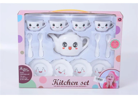 Smiley Face Tea Set -  Playset for Kids' Tea Parties
