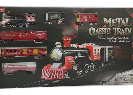 Battery Operated Metal Classic Train Set – Vintage Style Toy Railway f