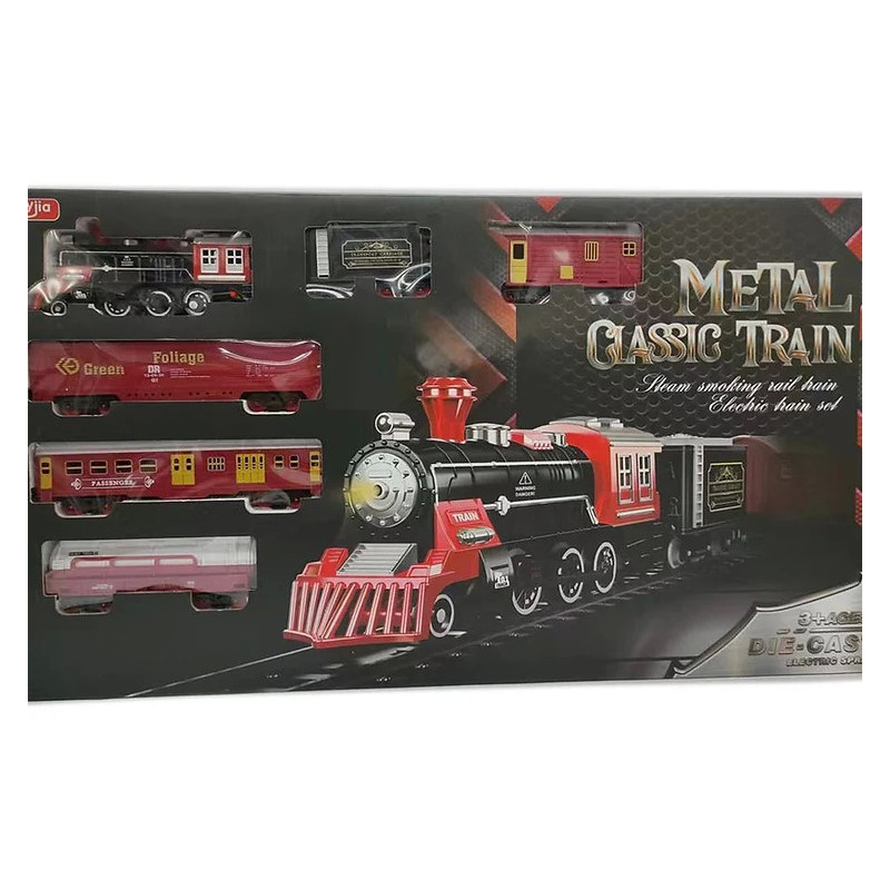 Battery Operated Metal Classic Train Set – Vintage Style Toy Railway f Battery Operated Metal Classic Train Set – Vintage Style Toy Railway f