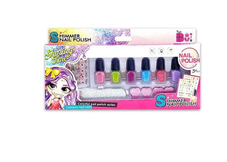 Shimmer Nail Polish 6 Pcs - Fun and Stylish Nail Polish Set for Kids