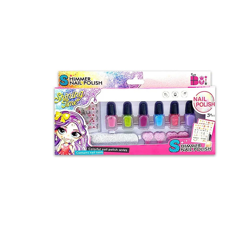 Shimmer Nail Polish 6 Pcs - Fun and Stylish Nail Polish Set for Kids Shimmer Nail Polish 6 Pcs - Fun and Stylish Nail Polish Set for Kids