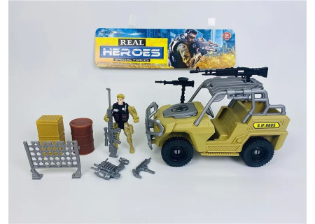 Real Heroes Army Jeep - Realistic Military Play Vehicle for Kids