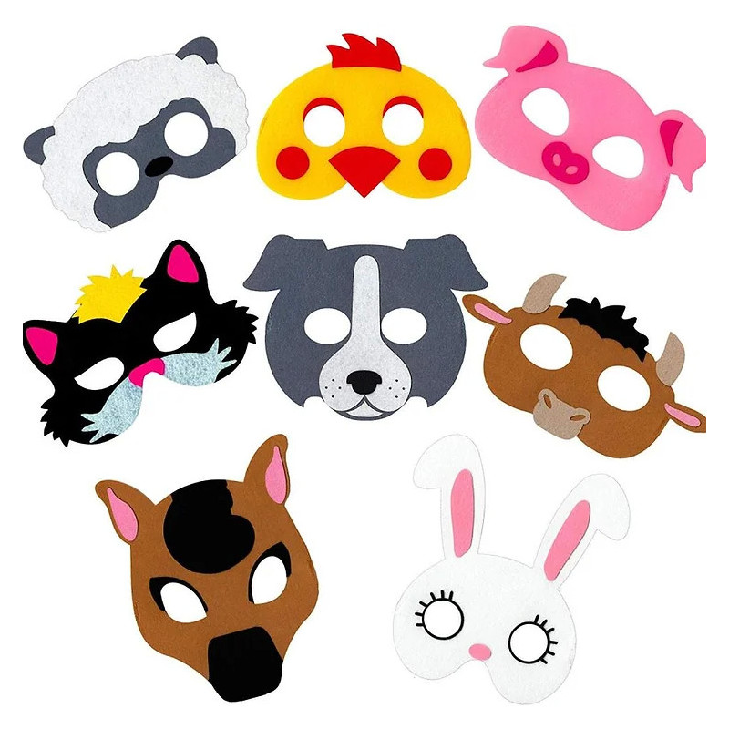 Fun & Wild Animal Masks – Set of 8 for Kids' Dress-Up & Play Fun & Wild Animal Masks – Set of 8 for Kids' Dress-Up & Play