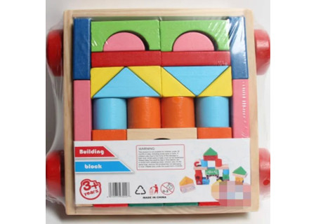 Wooden Block Wagon 30Pcs - Classic and Creative Building Set for Kids
