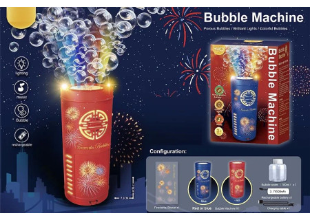 Rechargeable Bubble Machine with Light Show
