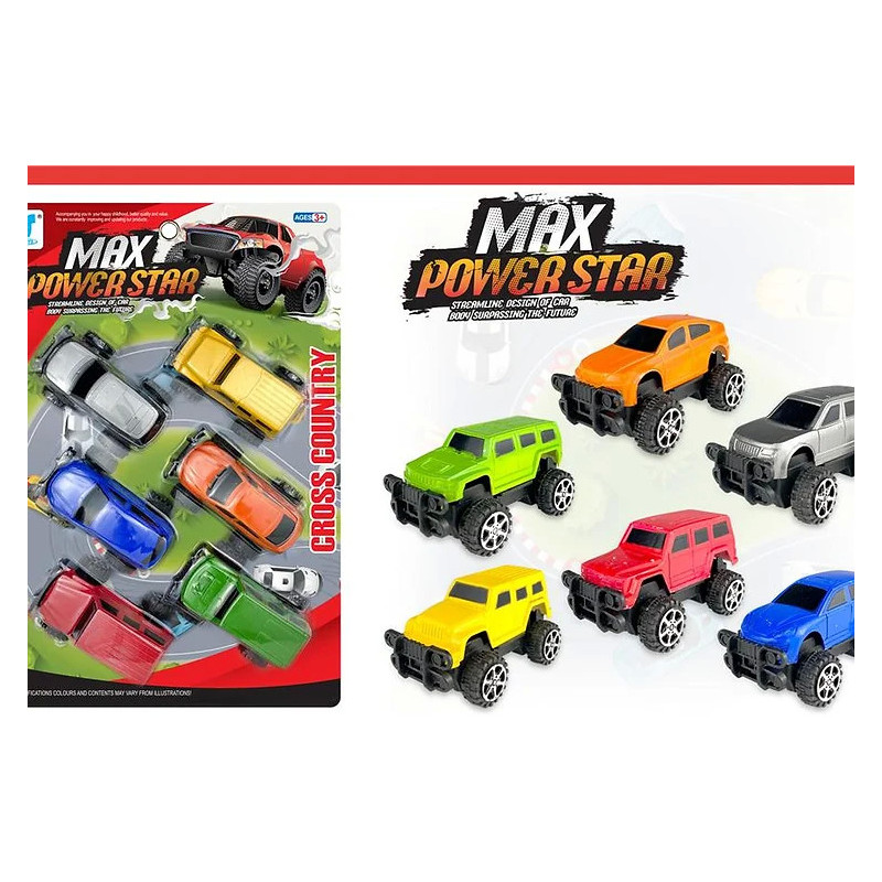 Carded Max Power Star Pullback Off Road 4x4s 6pcs - Fun and Durable Pu Carded Max Power Star Pullback Off Road 4x4s 6pcs - Fun and Durable Pu