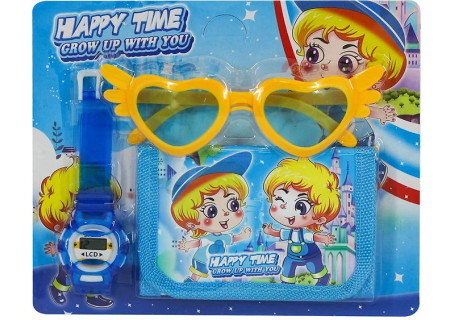 Carded Happy Time Wallet Watch and Glasses Assorted