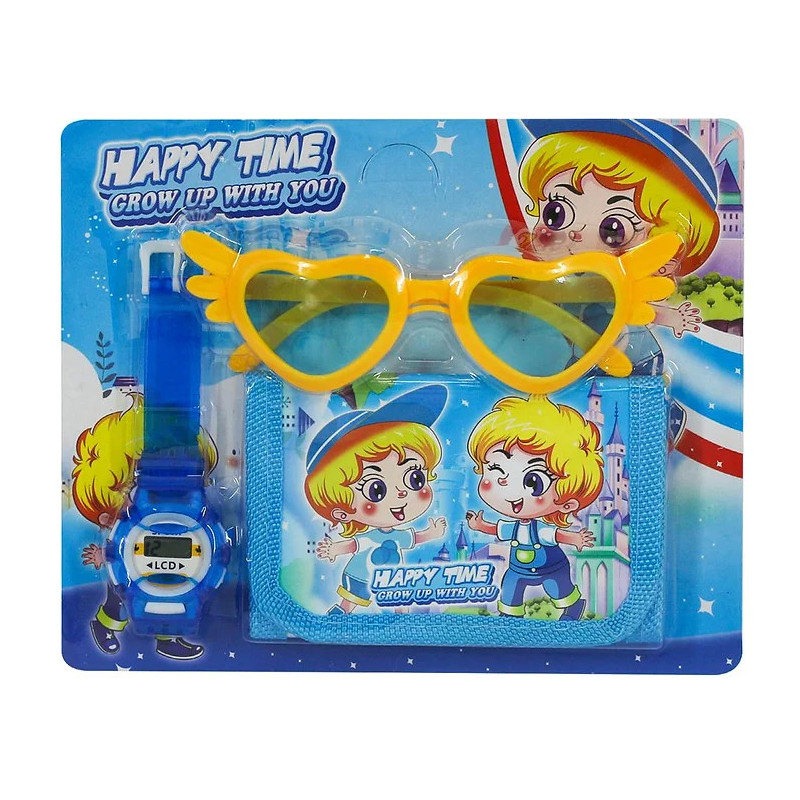 Carded Happy Time Wallet Watch and Glasses Assorted Carded Happy Time Wallet Watch and Glasses Assorted