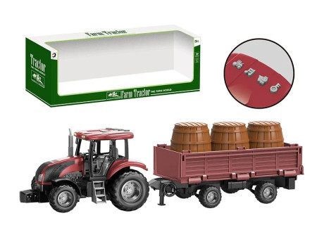 Kids Farm Tractor Toy with Animals & Barrel Playset