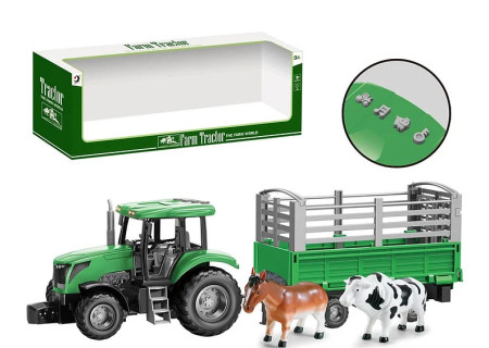Kids Farm Tractor Toy with Animals & Barrel Playset