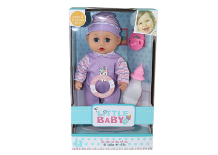 Little Baby Doll with Dummy & Bottle for Nurturing Play
