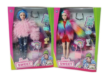 Beauty Sweet Doll with Fur Assorted for Fashion Play