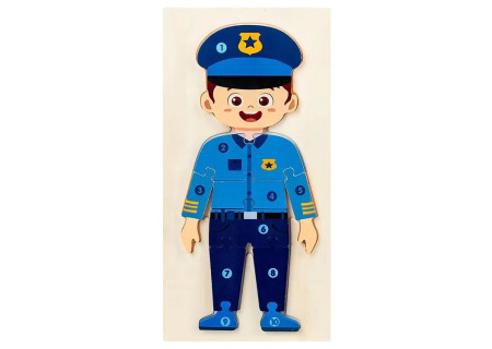 Wooden Puzzle Police, Fire, Nurse Assorted
