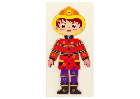 Wooden Puzzle Police, Fire, Nurse Assorted