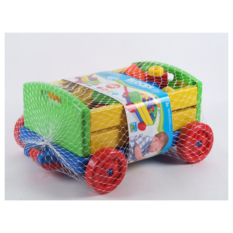 Pull Along Toy Wagon with 24 Colorful Blocks – Fun & Educational Pull Along Toy Wagon with 24 Colorful Blocks – Fun & Educational