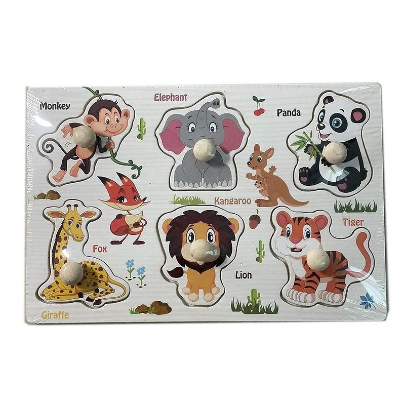 Wooden Peg Puzzle Small 7 Pieces Assorted Wooden Peg Puzzle Small 7 Pieces Assorted