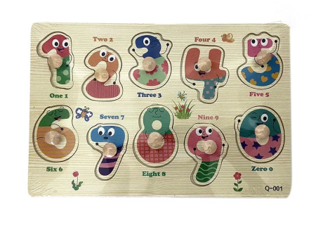 Wooden Peg Puzzle Small 7 Pieces Assorted