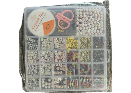Kids Beads Set in Container – Colorful DIY Craft Beads