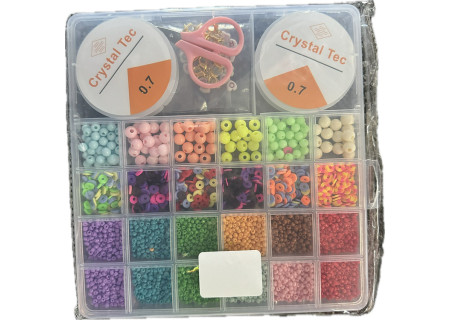 Kids Beads Set in Container – Colorful DIY Craft Beads