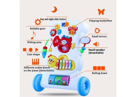 Baby Multi-Functional Walker with Activity Center & Adjustable Height