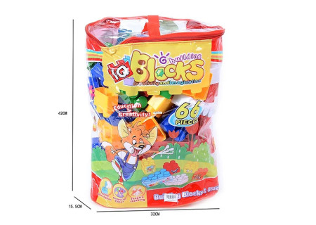 66-Piece Colorful Blocks in Portable Bag – STEM Toy for Boys & Girls