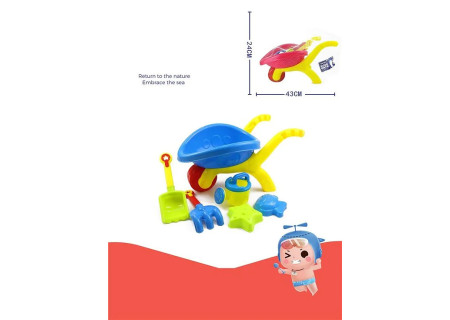 Kid's Meshbag Pink/Blue Wheelbarrow with Accessories - Fun Outdoor Pla