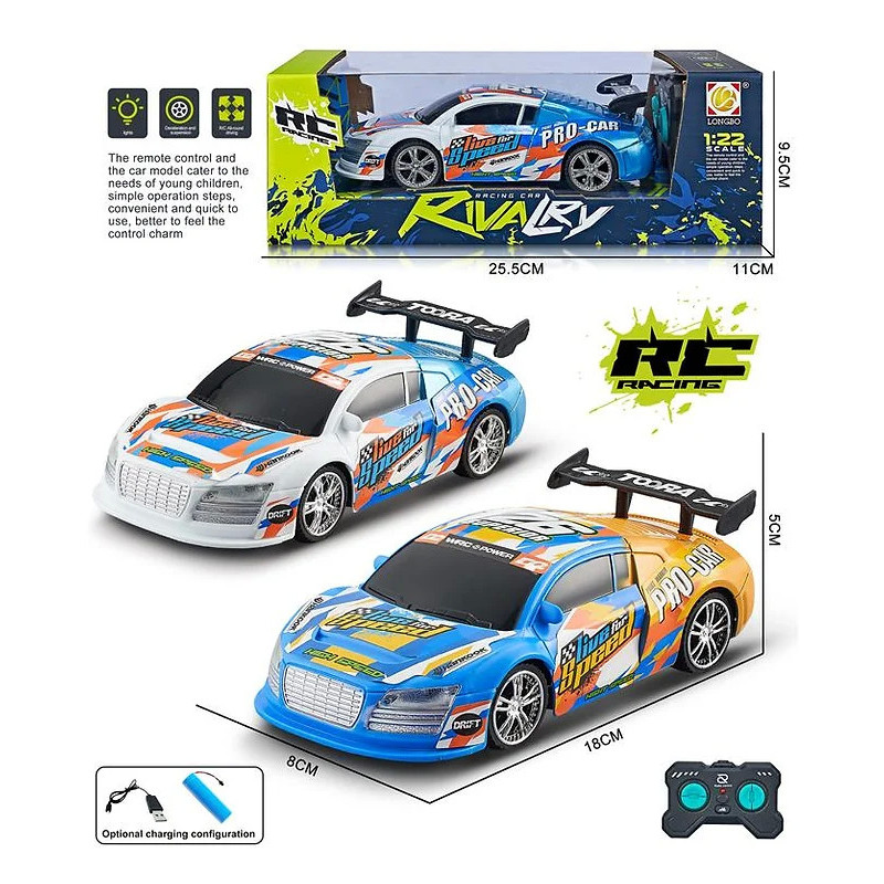RC Rivalry Racing Car with Rechargeable Batteries ASST - High-Speed Re