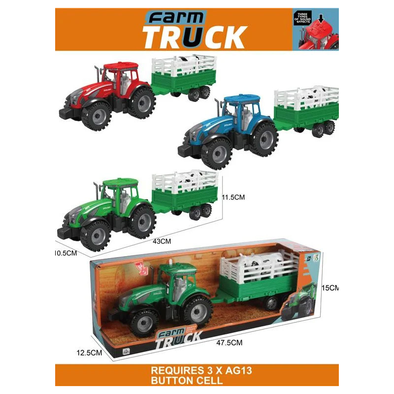 Farm Truck Tractor with Sounds and Animal 43cm - Interactive Farm Play Farm Truck Tractor with Sounds and Animal 43cm - Interactive Farm Play