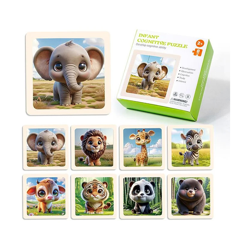 Infant Wild Animal Puzzles Wooden 6pce - Fun and Educational Puzzle Se Infant Wild Animal Puzzles Wooden 6pce - Fun and Educational Puzzle Se