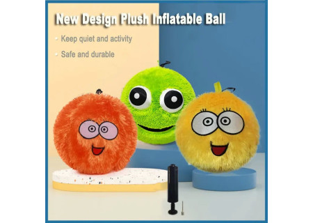Fluffy Plush Inflatable Balls ASST 10 Inch - Soft and Fun Play Balls f
