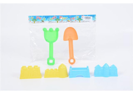 Beach Castle Accessories Set - 6pcs Sand Play Toys