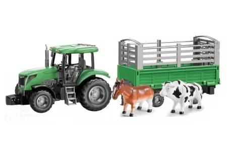 Kids Farm Tractor Toy with Animals & Barrel Playset