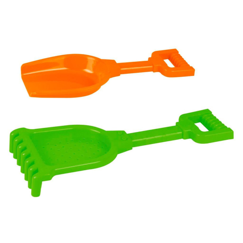Spade and Rake Set in Meshbag - 42cm Beach Tools Spade and Rake Set in Meshbag - 42cm Beach Tools