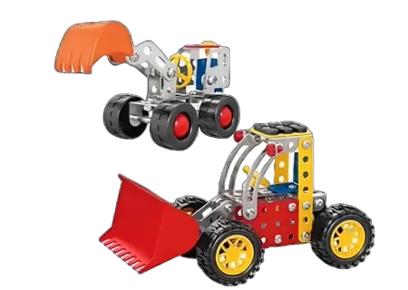 2-in-1 Metal Model Excavator & Bulldozer Construction Toy Kit