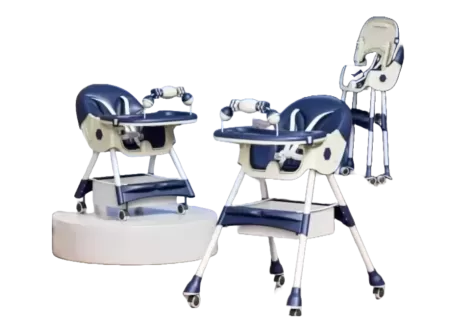 High Chair with Rattles & Wheels  | Safe & Adjustable