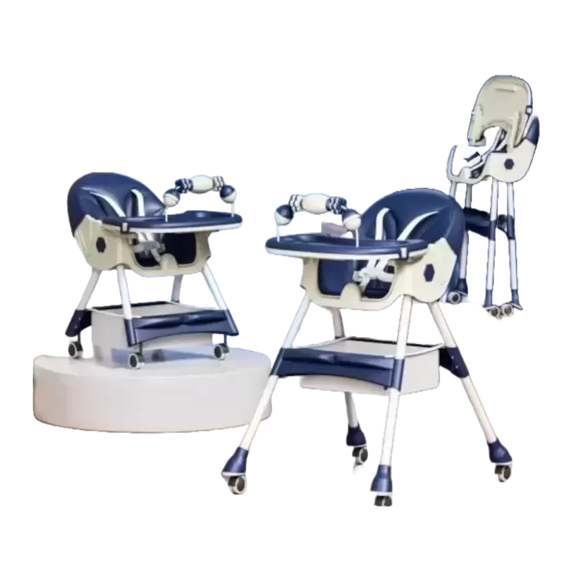 High Chair with Rattles & Wheels | Safe & Adjustable High Chair with Rattles & Wheels | Safe & Adjustable