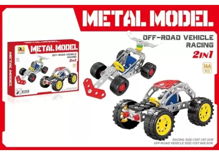 "Metal Model 2-in-1 Off-Road & Racing Car Kit | Build Your Own Vehicle