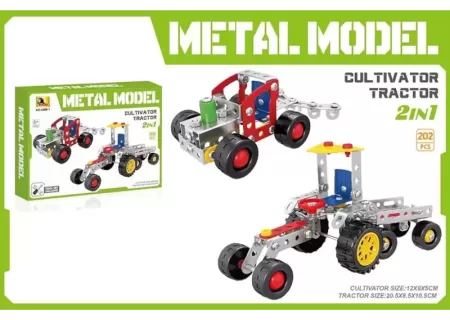 2-in-1 Metal Tractor & Cultivator DIY Kit | Build Your Own Model